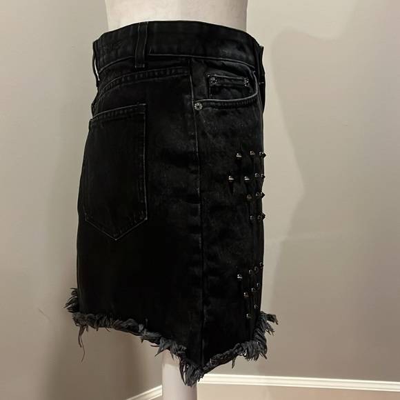 Carmar black wash studded denim skirt size 27 - Picture 4 of 12